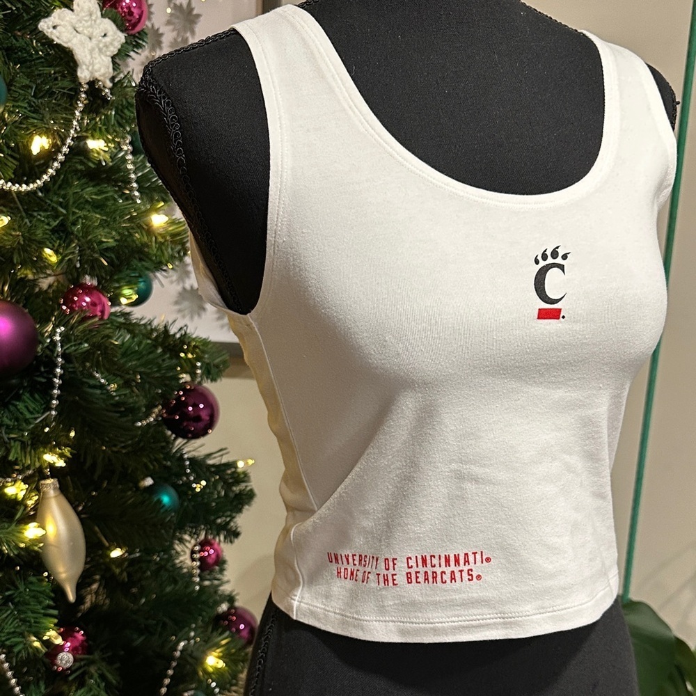 *CHAMPION* White University of Cincinnati Bearcats Crop Tank Top Size Medium